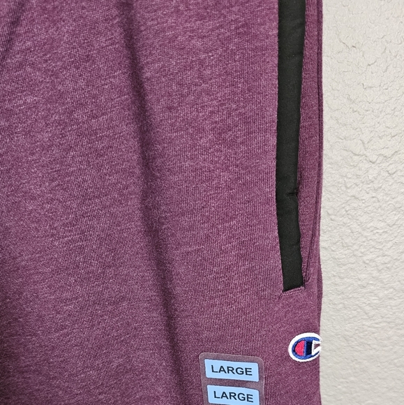 Champion Men's Drawcord Fleece Woven-Mix Sweatpants Jogger Plum Heather mens L - Picture 5 of 8